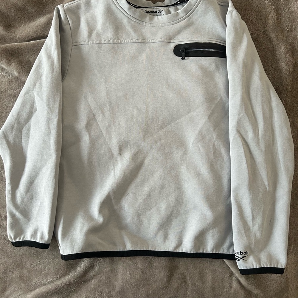 Reebok Light Gray Long Sleeve with Zip Pocket